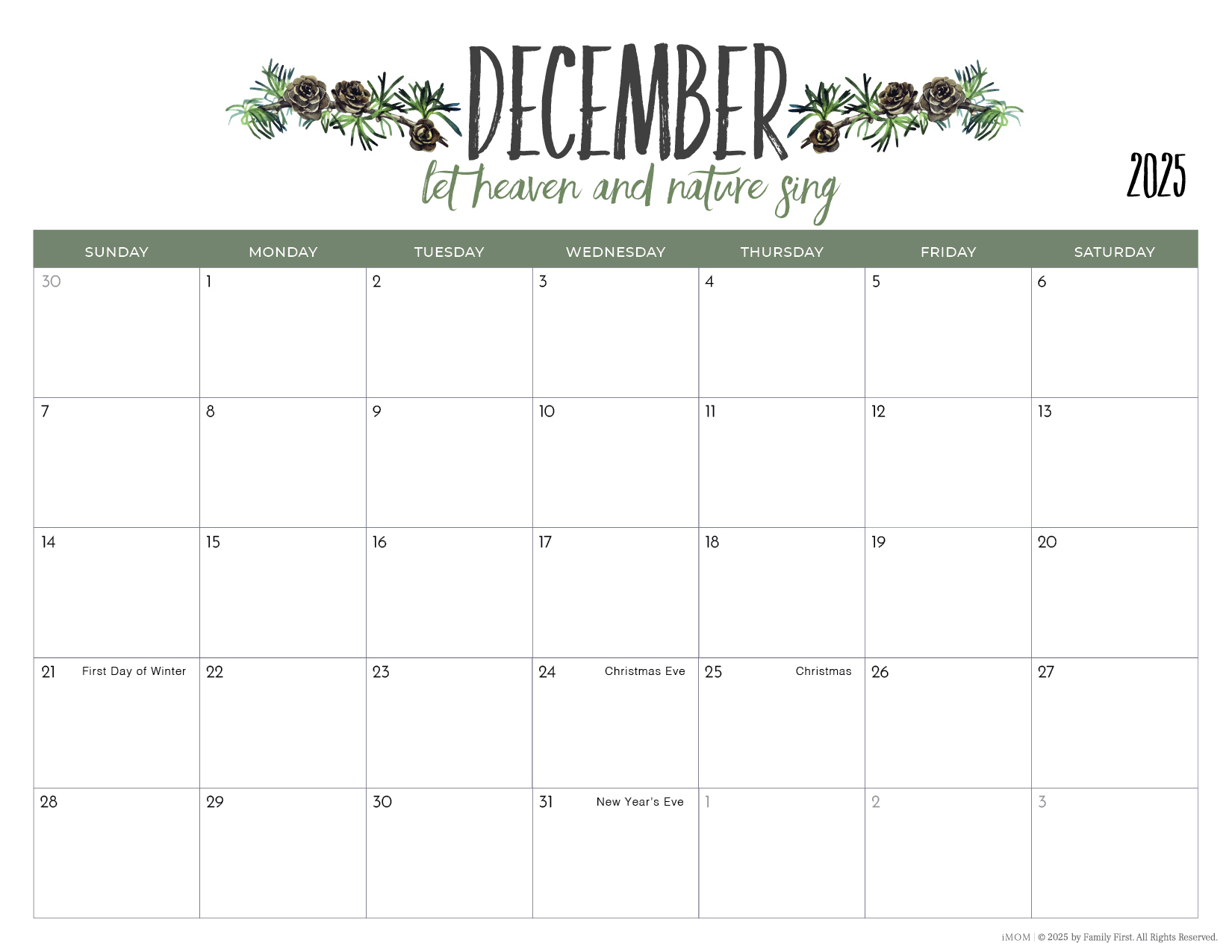 2025 Printable Calendars2025-2026 Printable Calendars For Moms - Imom with regard to Imom Printable Calendar December 2025