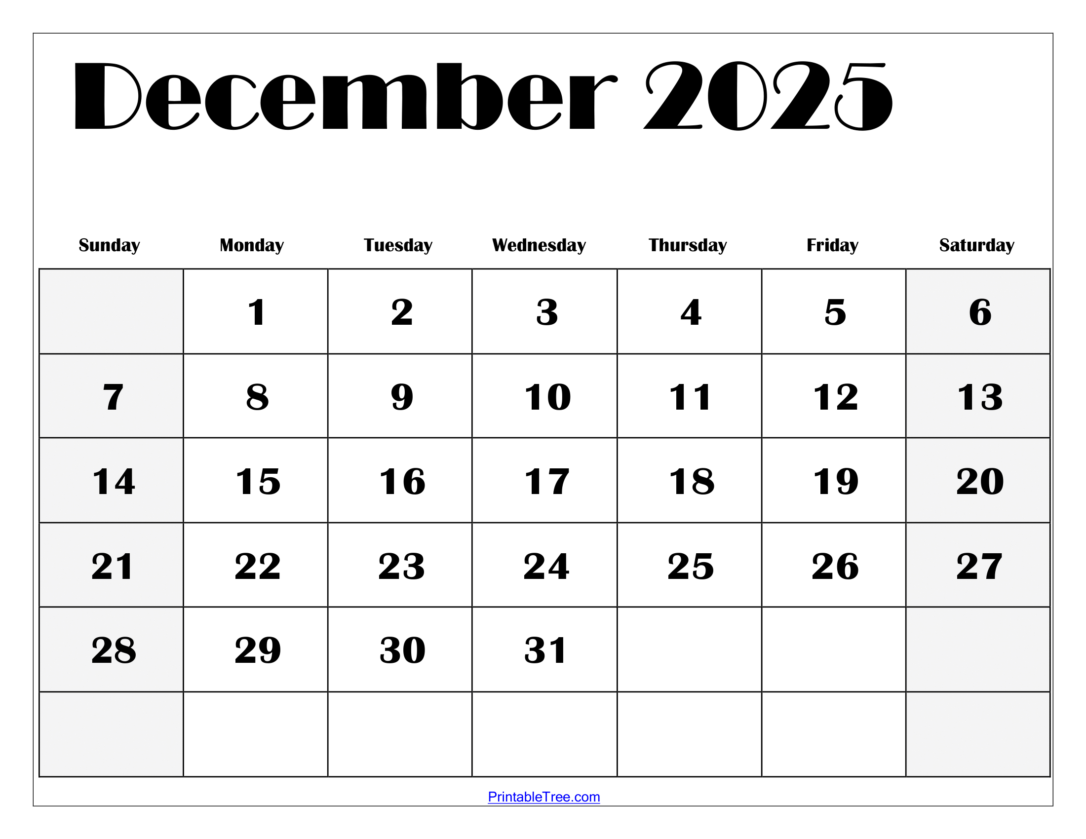 December 2025 Calendar Printable Pdf Template With Holidays regarding December 2025 Free Printable Calendar
