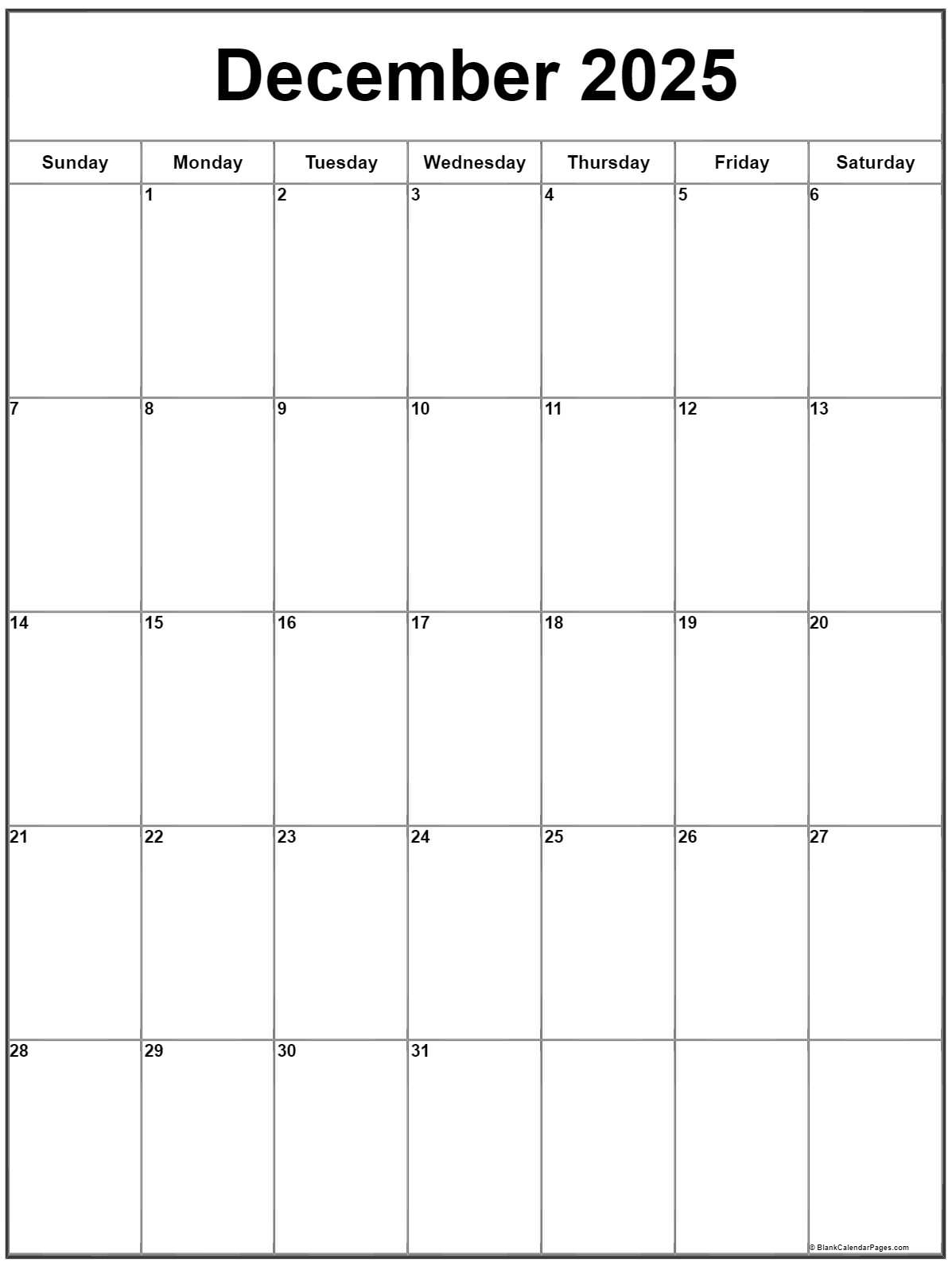 December 2025 Vertical Calendar | Portrait regarding December 2025 Vertical Calendar Printable