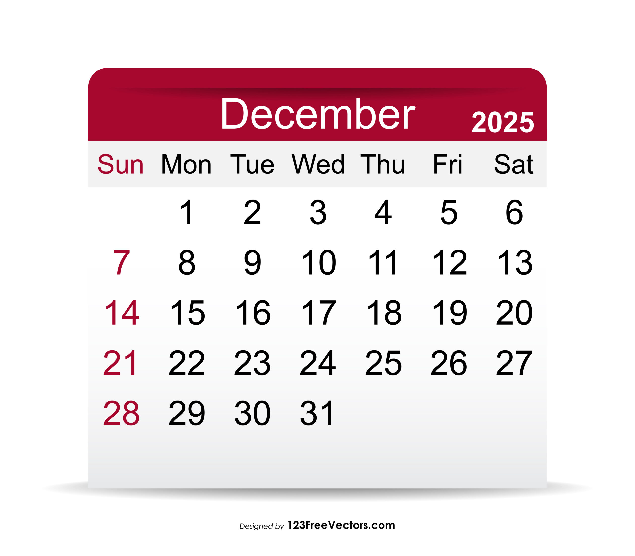 Free Download 2025 December Calendar with Calendar December 2025 2008 Printable